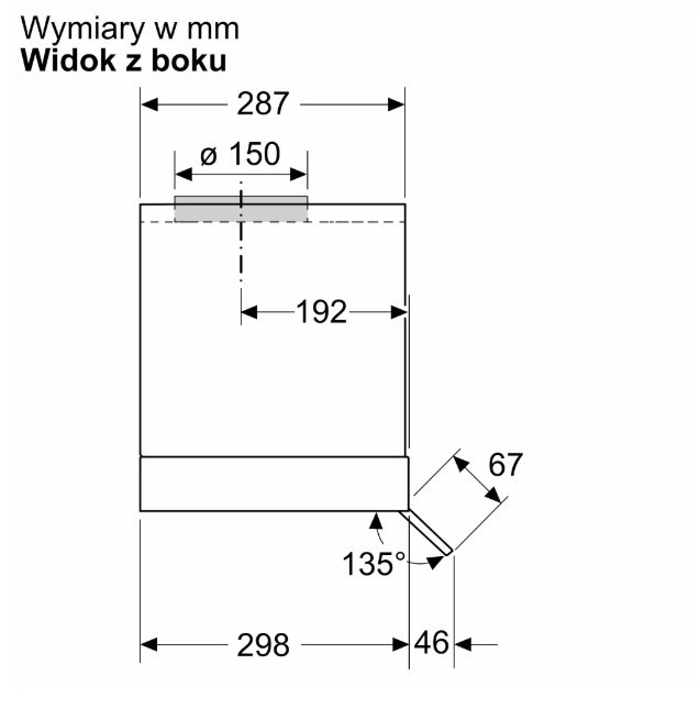 Bosch Okap zintegrowany DBB85CC60  Serie 4 80 czarny czyste szkło