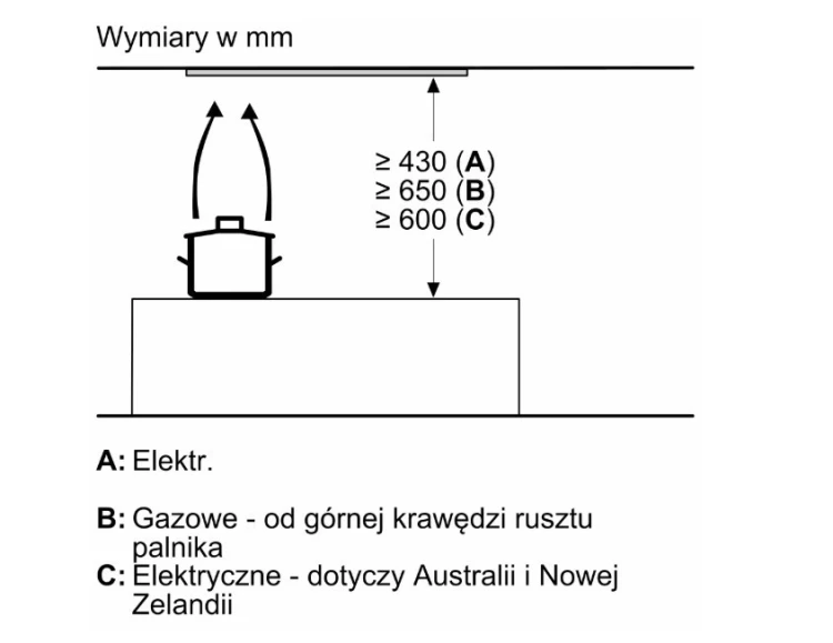 Bosch Okap zintegrowany DBB85CC60  Serie 4 80 czarny czyste szkło