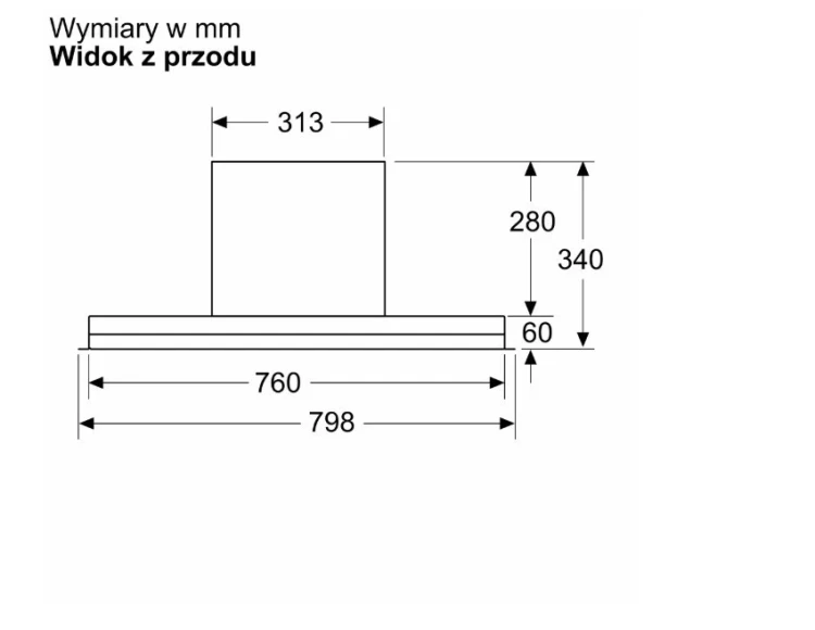 Bosch Okap zintegrowany DBB85CC60  Serie 4 80 czarny czyste szkło