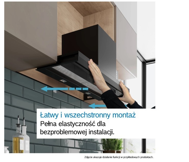 Bosch Okap zintegrowany DBB85CC60  Serie 4 80 czarny czyste szkło