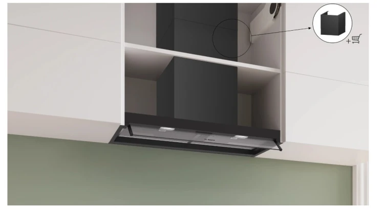 Bosch Okap zintegrowany DBB85CC60  Serie 4 80 czarny czyste szkło