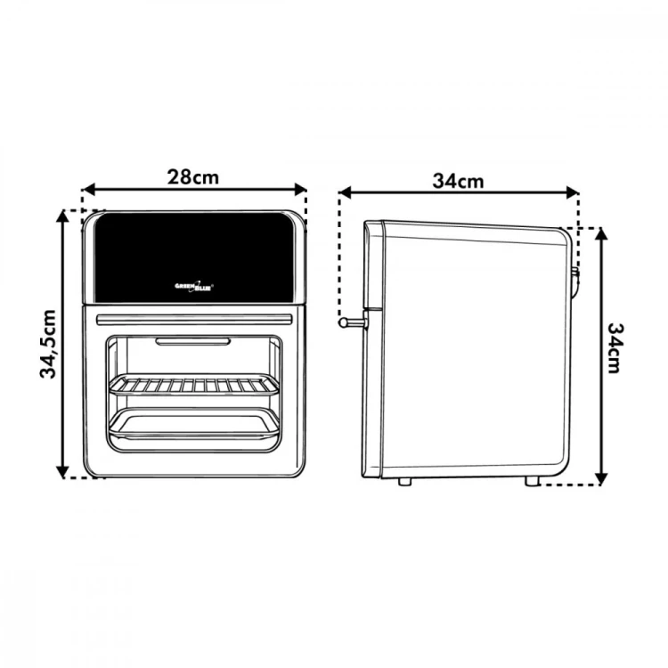 GreenBlue Frytkownica beztłuszczowa Air Fryer GB950 1800 W, 10L