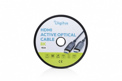 Digitus Kabel połączeniowy hybrydowy HDMI AOC | HDMI-A męski-męski | HDMI 2.1 | UHD-2 8K@60Hz | 48Gbps |HDR, eARC, HDCP 2.2, CEC | 90m