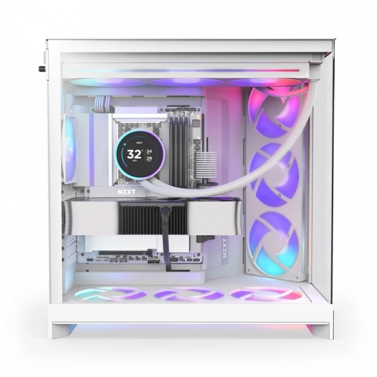 NZXT Obudowa H9 FLOW RGB Midi tower z oknem biała