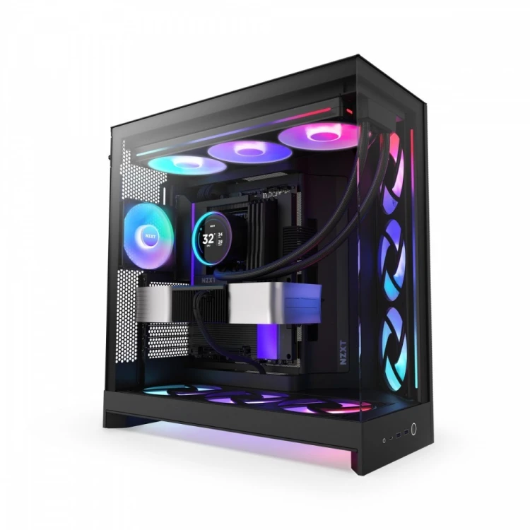 NZXT Obudowa H9 Flow RGB+ Midi Tower z oknem czarna