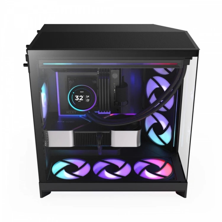 NZXT Obudowa H9 Flow RGB+ Midi Tower z oknem czarna