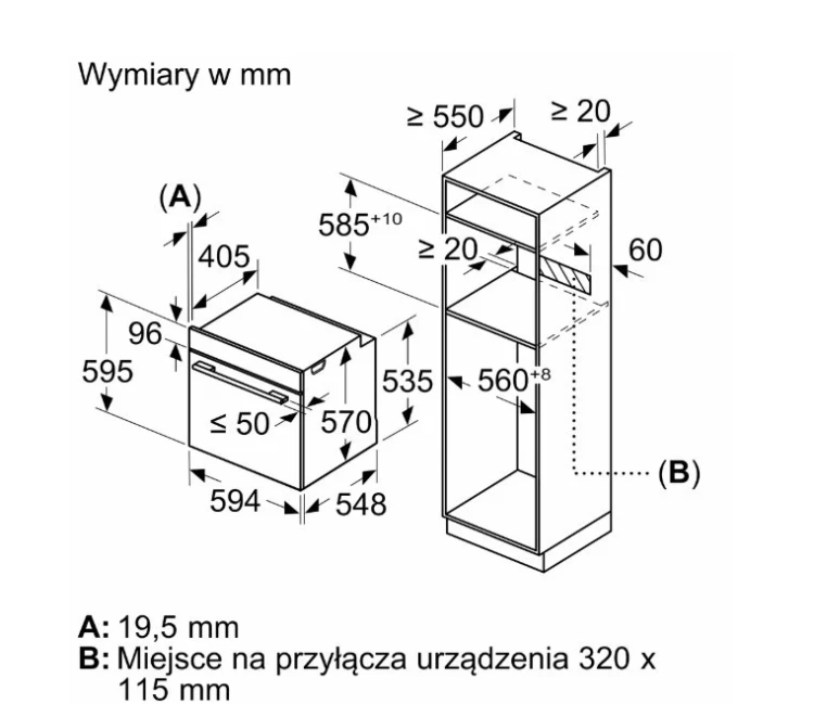 Bosch Piekarnik HBA534BW3  biały Serie 4