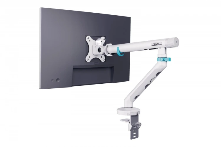 Digitus Ramię biurkowe pojedyncze z zaciskiem i sprężyną mechaniczną 1x LCD max. 35" 10kg, VESA: 75x75, 100x100, białe