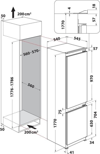 Whirlpool Chłodziarko-zamrażarka do zabudowy WHC18D071A1