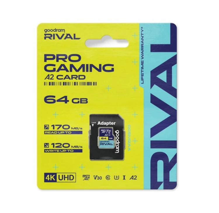 GOODRAM Karta pamięci microSD 64GB Rival UHS-I V30 U3 C10 A2 170/120MBs