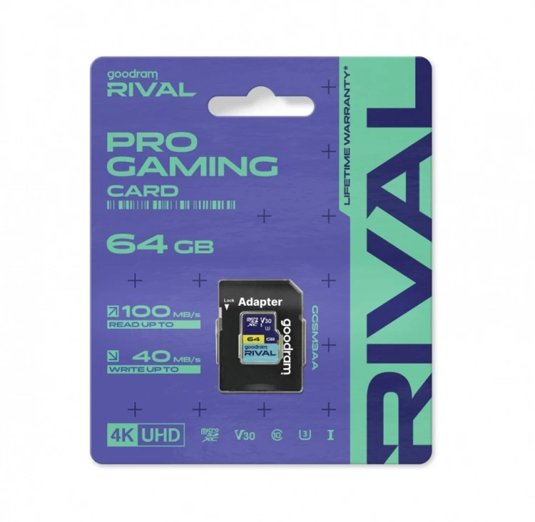 GOODRAM Karta microSD 64GB Rival UHS-I V30 U3 C10 100/70MBs