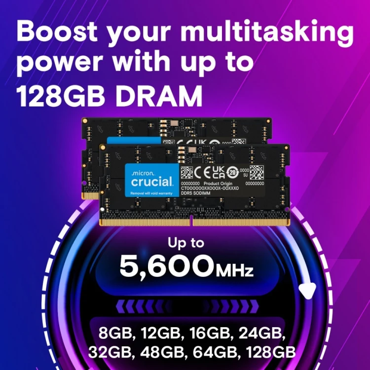 Crucial Pamięć DDR5 SODIMM 16GB/5600 CL46 (16Gbit) Tray