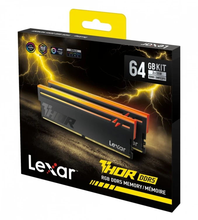 Lexar Pamięć do PC DDR5 THOR2.0 64GB(2*32)/6000 CL40 RGB czarna