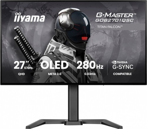 IIYAMA Monitor 27 cali GOB2701QSC-B1 OLED,280Hz,65W,2xHDMI,DP                1500 cd/m? (Szczytowa, HDR), 2560 x 1440, 1500000:1, 0.03ms, 2xHDMI,DP,US