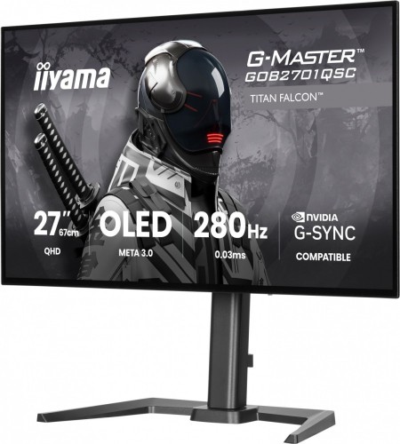 IIYAMA Monitor 27 cali GOB2701QSC-B1 OLED,280Hz,65W,2xHDMI,DP                1500 cd/m? (Szczytowa, HDR), 2560 x 1440, 1500000:1, 0.03ms, 2xHDMI,DP,US