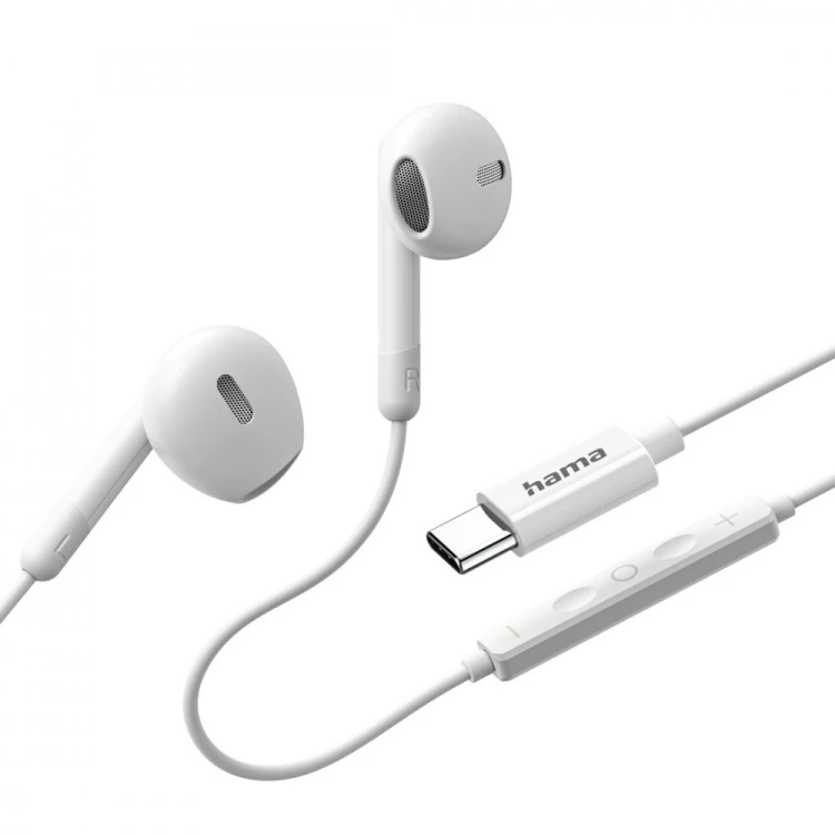 Hama Słuchawki douszne classy usb-c białe