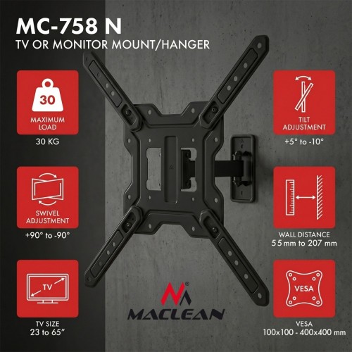 Maclean Uchwyt do TV max 23-65 cali MC-758 N