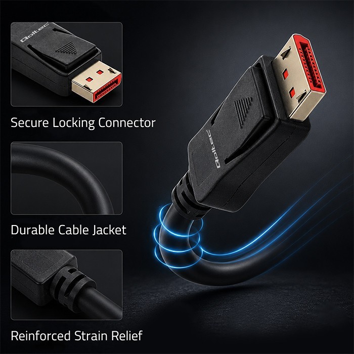 Qoltec Kabel DisplayPort M/M v2.1 | 40G | 2m