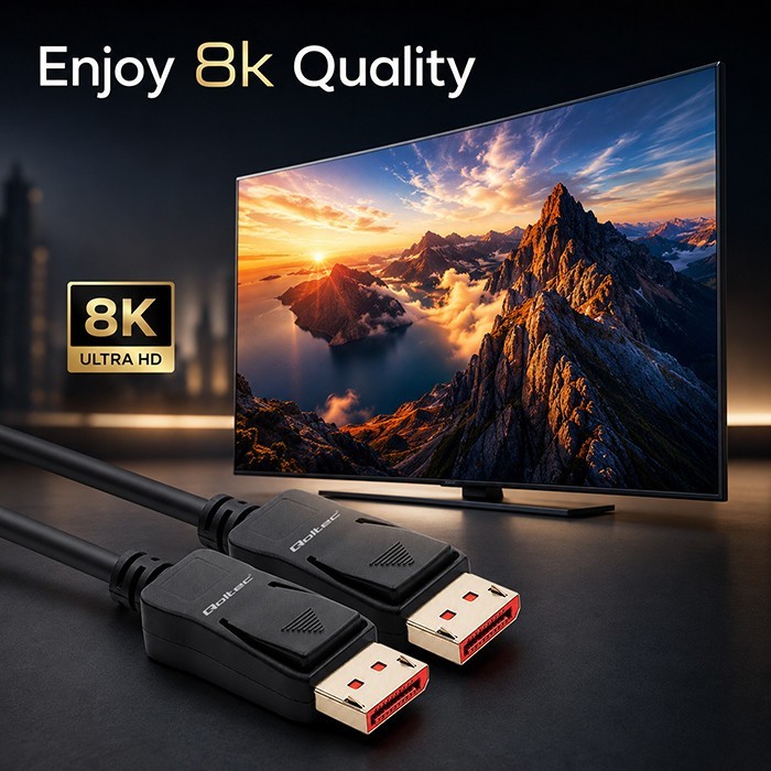 Qoltec Kabel DispalyPort M/M v2.1 | 54G | 0.5m