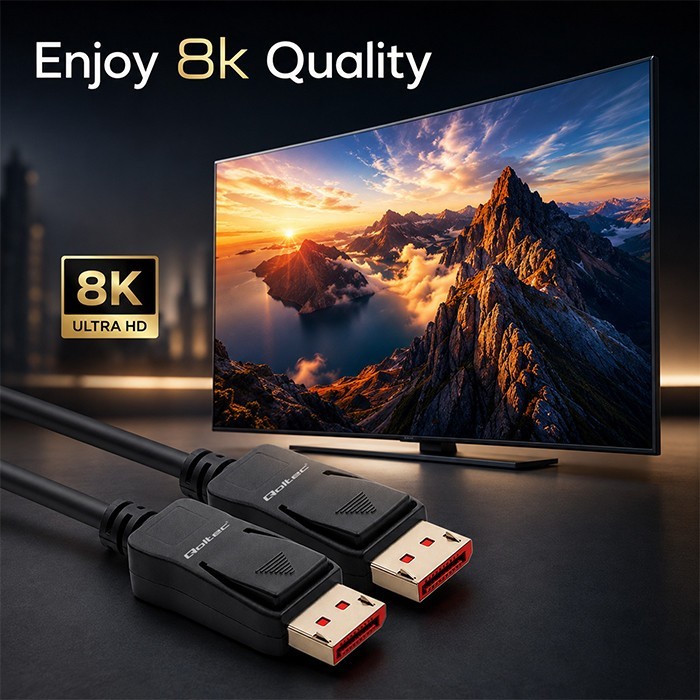 Qoltec Kabel DisplayPort M/M v2.1 | 54G | 2m