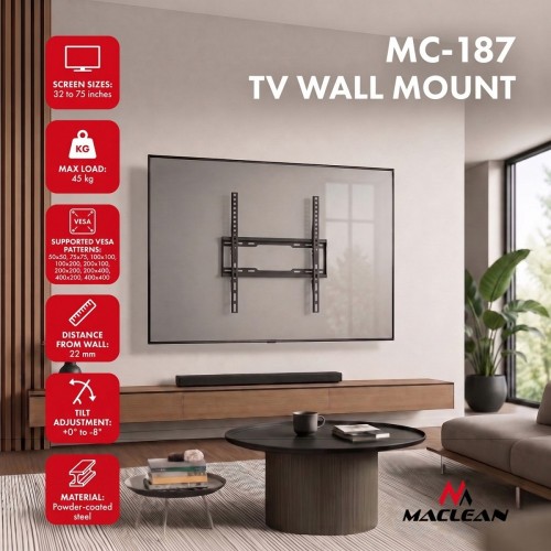 Maclean Uchwyt do TV max 45 kg czarny MC-187