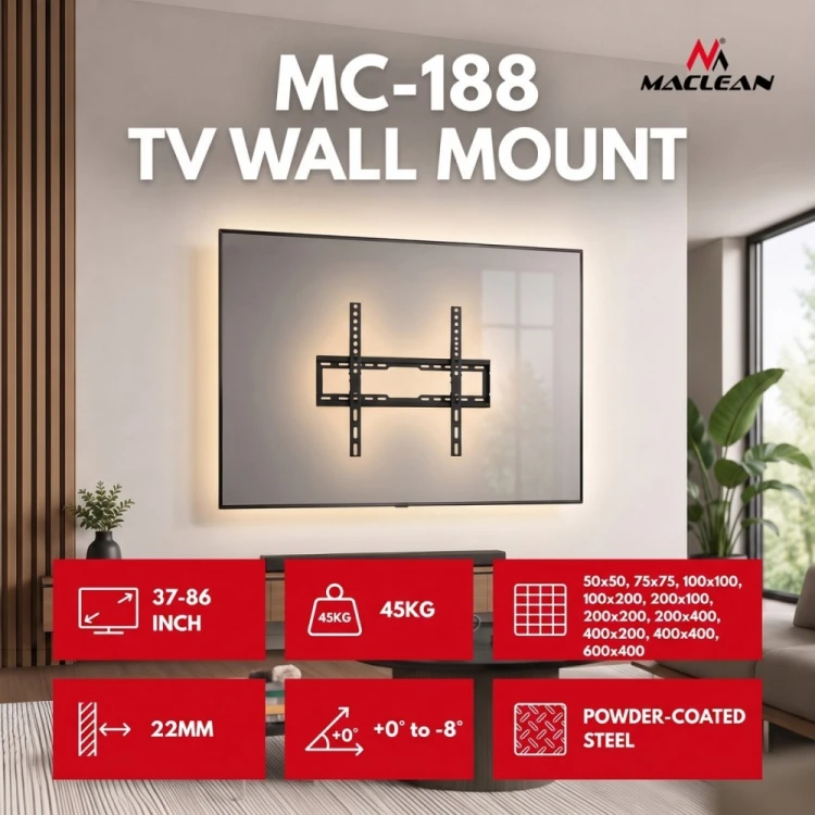 Maclean Uchwyt do TV czarny max 45 kg MC-188
