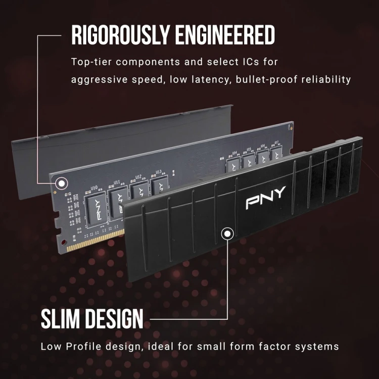 PNY Pamięć 16GB DDR4 3200MHz Low Profile MD16GD4320016LP-BLK