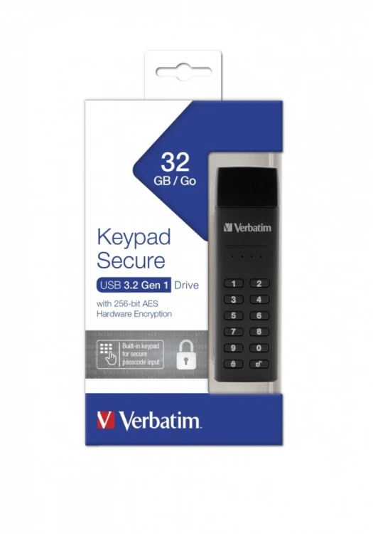 Verbatim Pendrive 32GB Keypad Secure AES 256 Bit szyfrowanie, klawiatura