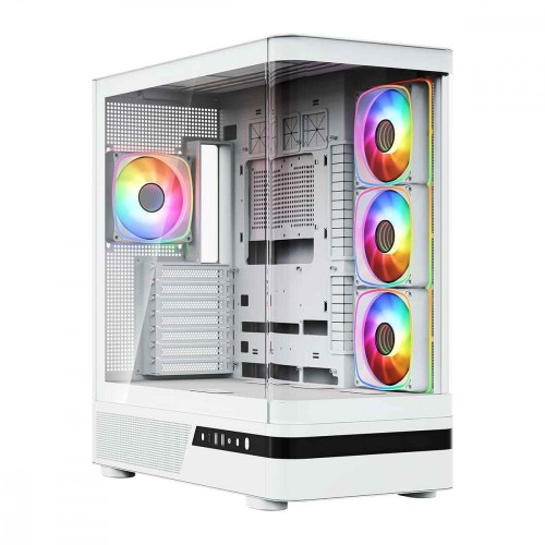 MODECOM Obudowa VOLCANO AQ100 MID ARGB szkło 4 wentylatory biała