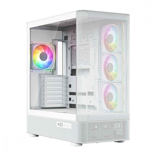 MODECOM Obudowa VOLCANO AQ300 MID RGB GLASS 4 wentylatory biała