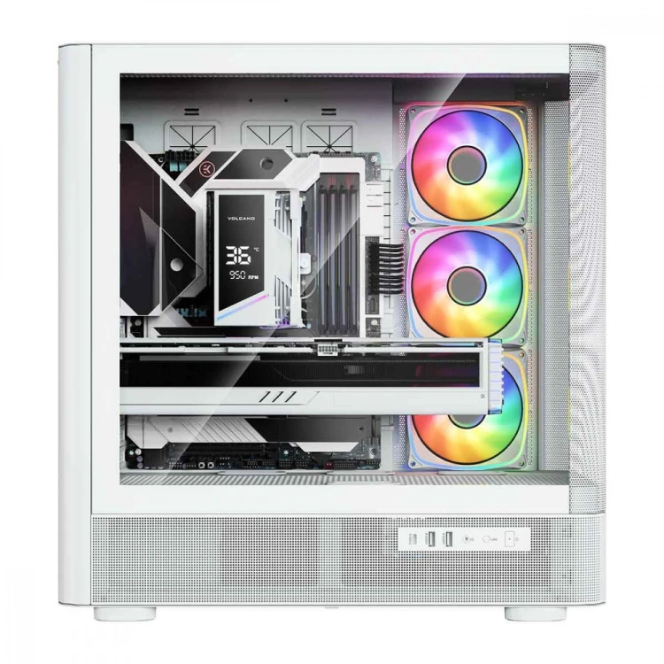 MODECOM Obudowa VOLCANO AQ300 MID RGB GLASS 4 wentylatory biała
