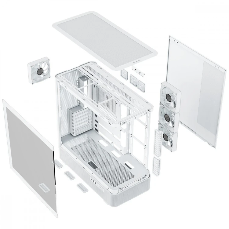MODECOM Obudowa VOLCANO AQ300 MID RGB GLASS 4 wentylatory biała