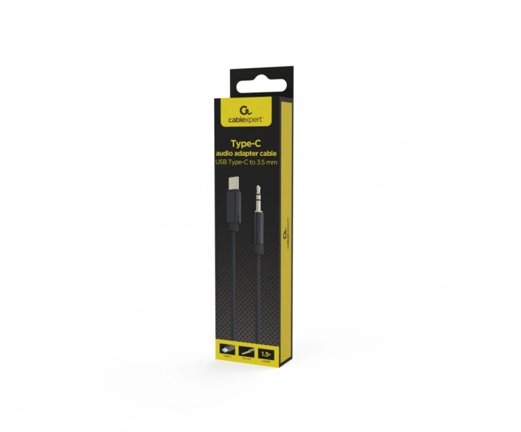 Gembird Kabel USB typu C do stereo 3.5 mm AUX, 1.5 m, czarny