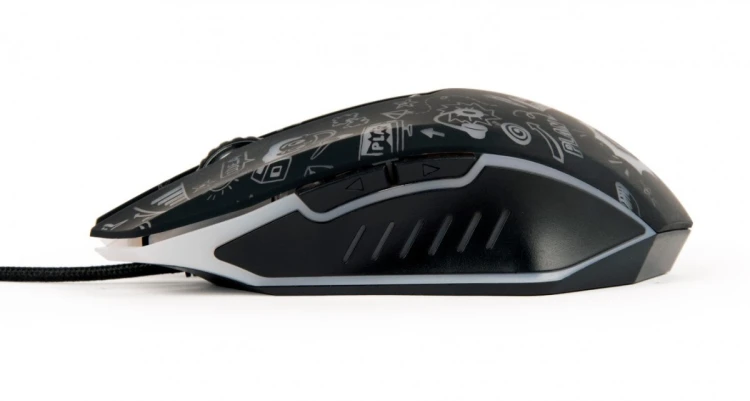 Gembird Mysz optyczna LED, 6-przyciskowa, USB, czarna