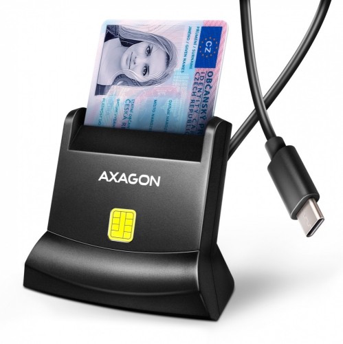 AXAGON Czytnik smart kart identyfikacyjnych USB-C CRE-SM4NC