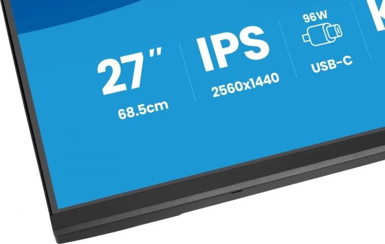 IIYAMA Monitor 27 cali Prolite XB2797QSNPH-B1,IPS,QHD,CAM,MIC,HDMI, DP, 4xUSB,75Hz, USB-C DOCK  96W, RJ45,KVM, 2x2W, 5MP WINDOWS HELLO, HAS 150,  350C