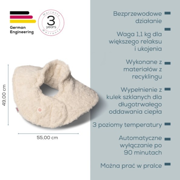 Beurer Poduszka grzewcza na ramiona HK165 Huggy creme
