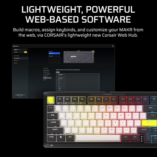 Corsair Klawiatura gamingowa Makr Pro 75 Carbon