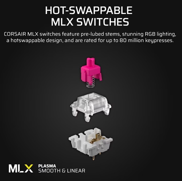 Corsair Klawiatura gamingowa Vanguard 96 MLX Plasma czarna