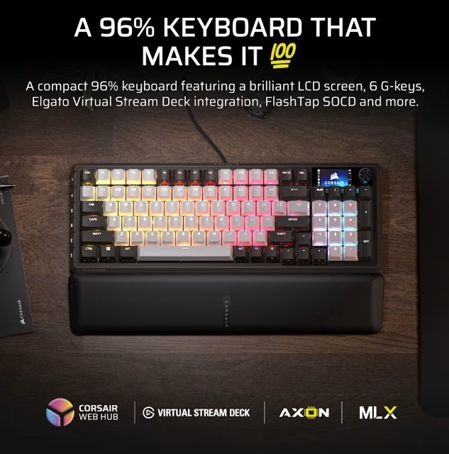 Corsair Klawiatura gamingowa Vanguard 96 MLX Plasma czarna
