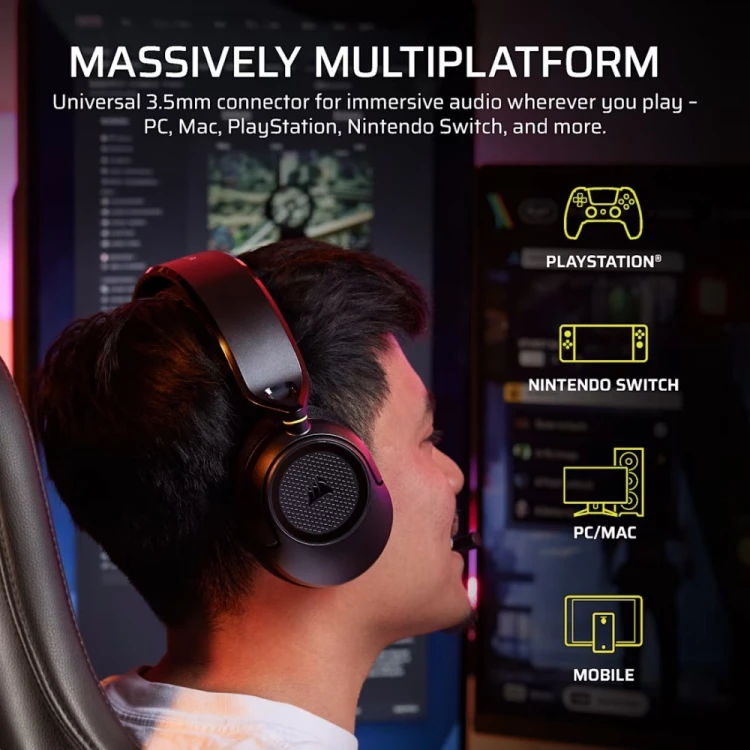 Corsair Słuchawki przewodowe HS35 Stereo V3 czarne