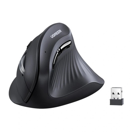 Ugreen Mysz pionowa bezprzewodowa BT 2.4G MU008 czarna