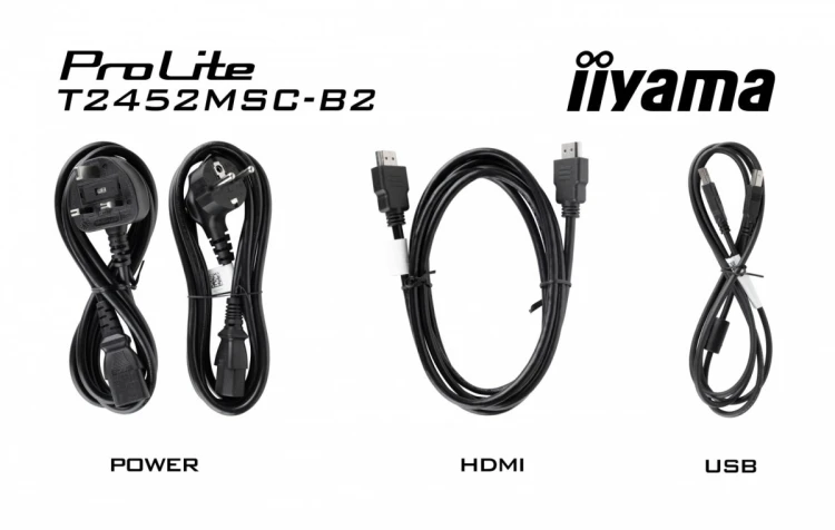 IIYAMA Monitor 24 cale T2452MSC-B2 10 PKT. POJ, IPS, HDMI, DP, 1300:1, 5ms
