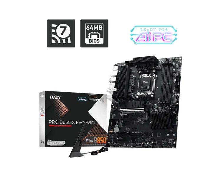 MSI Płyta główna PRO B850-S EVO WIFI AM5 4DDR5 ATX