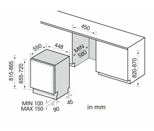 Midea Zmywarka zintegrowana MDWEB1004MB-WI 45 cm