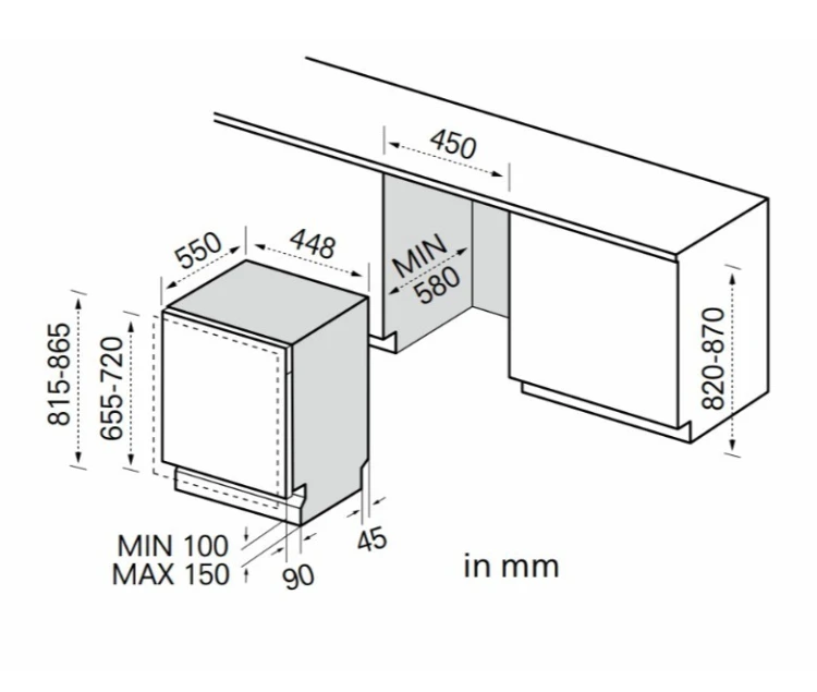 Midea Zmywarka zintegrowana MDWEB1004MB-WI 45 cm