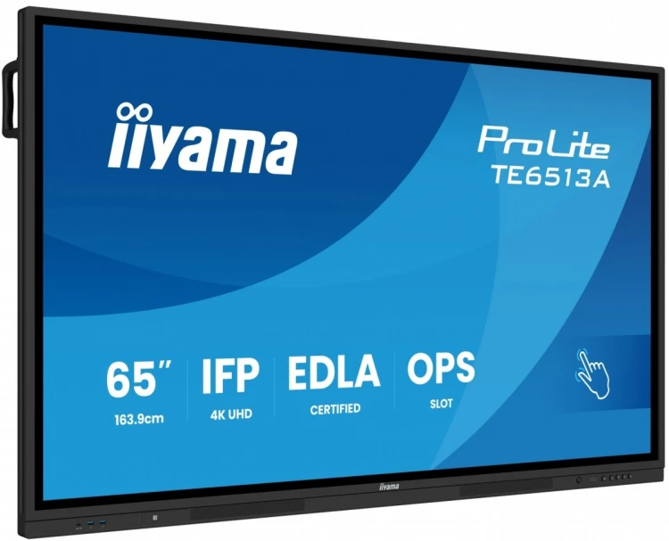 IIYAMA Monitor 65 cali TE6513A-B3AG INFRARED, 40pkt, IPS, 4K, 7H, 500cd/m2, WiFi, USB, ANDROID 14, Google EDLA, 2x20W, uchwyt ścienny