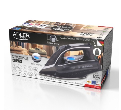 Adler Żelazko parowe z pompą wody LCD 3000W   AD 5054