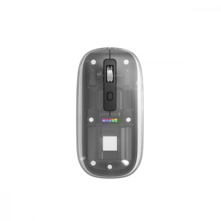 MARVO Mysz biurowa PRISM 20W bezprzewodowa transparentna