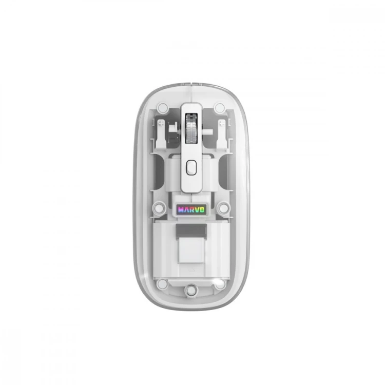 MARVO Mysz biurowa PRISM 20W bezprzewodowa transparentna